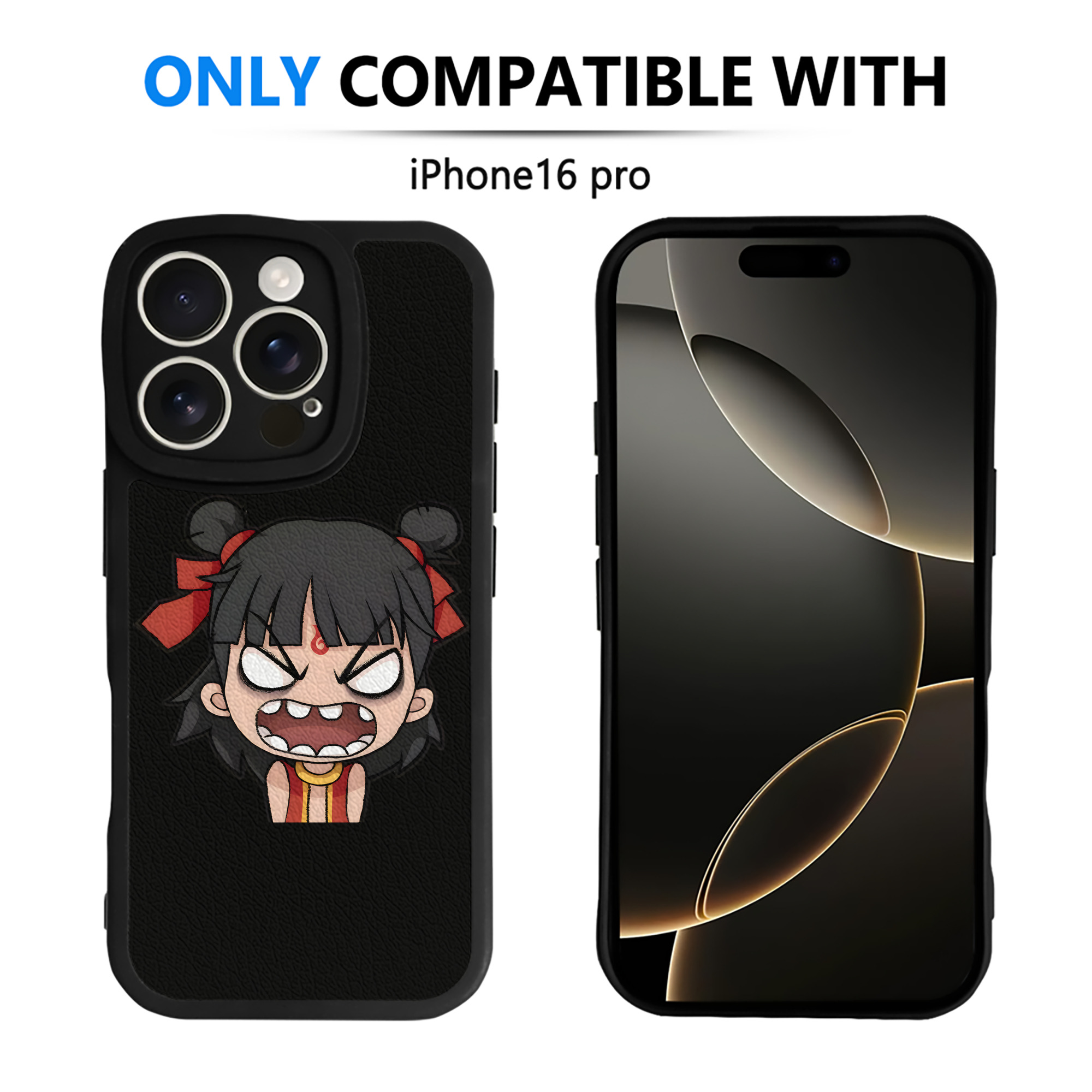 （画像用） Ne Zha 2 ナタ 魔童の大暴れ 【iPhone 16シリーズ対応】シリコンスマホケース（レザー調） 材質：シリコン